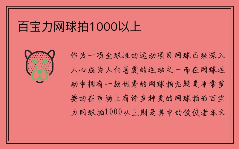 百宝力网球拍1000以上