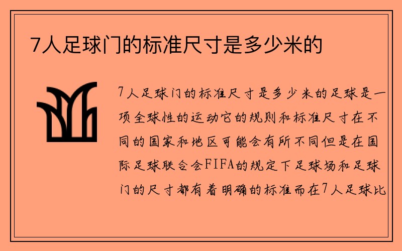 7人足球门的标准尺寸是多少米的